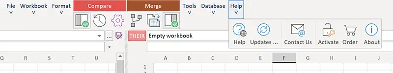 Excel Compare: Help Commands