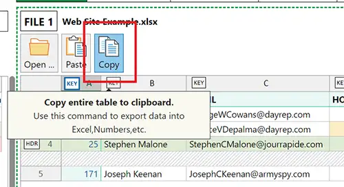 Copy to clipboard command